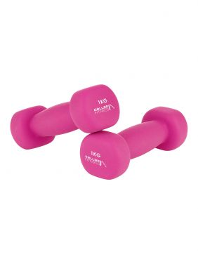 Гантель 1 кг KETT-UP KELLER FITNESS, (2шт),  неопреновая, розовый