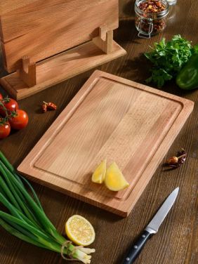 Набор разделочных (2шт) досок KETT-UP ECO WOOD FOOD деревянных с канавкой без ручки на подставке