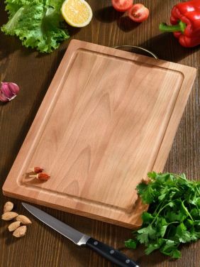 Разделочная доска KETT-UP ECO WOOD & FOOD 24*35см деревянная с канавкой с ручкой