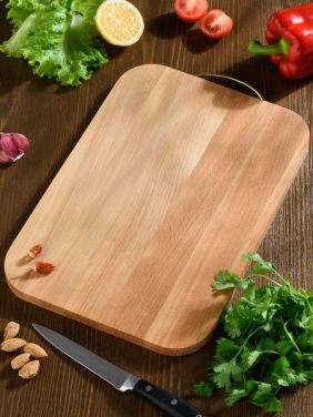 Разделочная доска KETT-UP ECO WOOD & FOOD 21*30см деревянная гладкая с ручкой